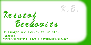 kristof berkovits business card